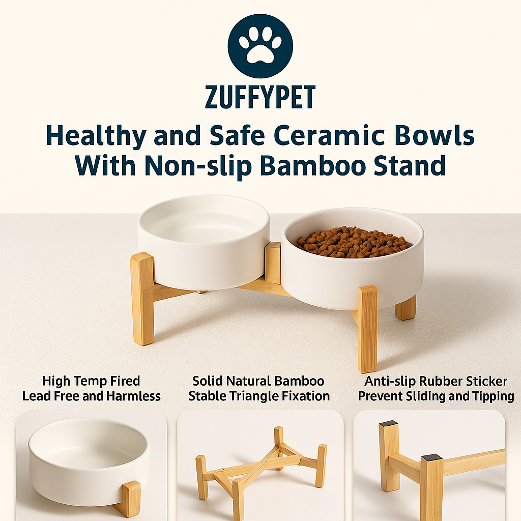 Zuffy's Elevated Ceramic Pet Bowls