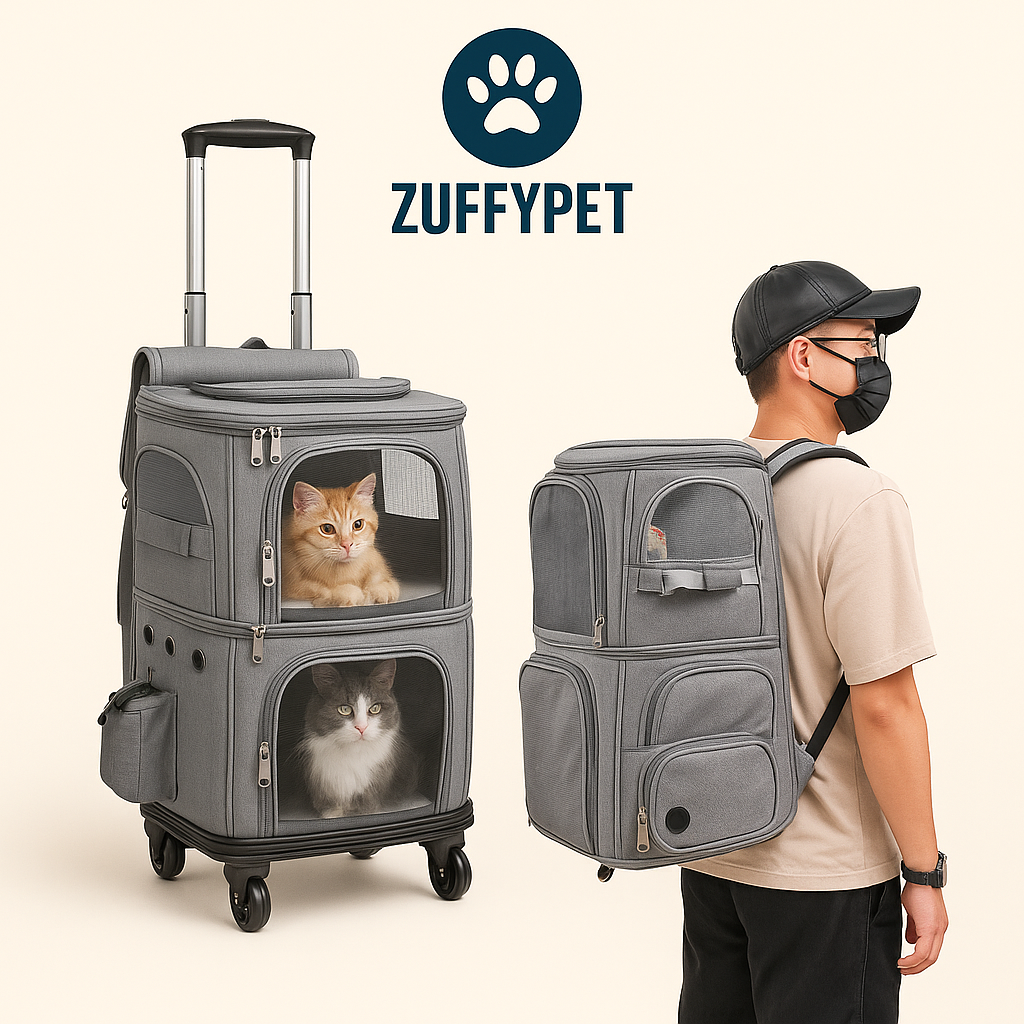 Zuffy’s 2-in-1 Pet Travel Carrier Backpack & Trolley