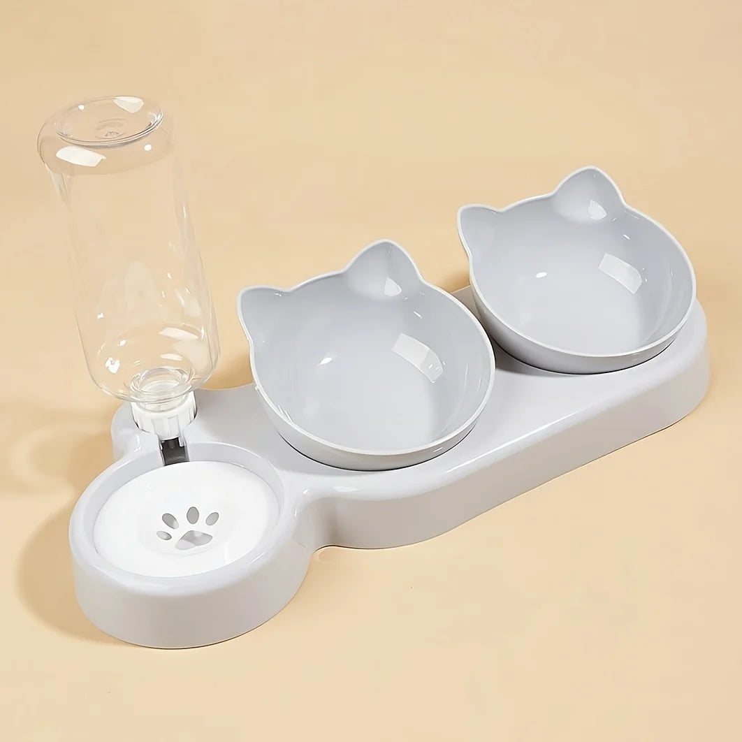 Zuffy's Cat Bowl with Water Bottle Feeder